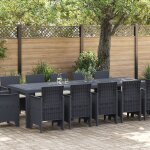Ensemble de salle a manger de jardin 13 pièces avec coussins en poly rattan anthracite, table de jardin ... Ensemble de salle a manger de jardin 13 pièces avec coussins en poly rattan anthracite, table de jardin ...