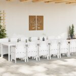 Ensemble de salle a manger de jardin de 13 pièces avec coussins en poly rattan blanc, table de jardin ... Ensemble de salle a manger de jardin de 13 pièces avec coussins en poly rattan blanc, table de jardin ...