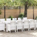 Ensemble de salle a manger de jardin 13 pi�ces avec coussins en rotin poly blanc, table de jardin vidaxl ...
