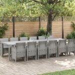 Ensemble de salle a manger de jardin de 13 pièces vidaxl gris clair poly rattan Ensemble de salle a manger de jardin de 13 pièces vidaxl gris clair poly rattan
