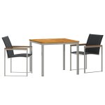 Ensemble de salle a manger de jardin 3 pièces en bois d'acacia solide vidaxl, table de salle a manger ... Ensemble de salle a manger de jardin 3 pièces en bois d'acacia solide vidaxl, table de salle a manger ...