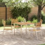 Ensemble de salle a manger de jardin 5 pi�ces en bois massif d'acacia, table de salle a manger ext�rieure ...