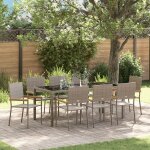 Ensemble de salle a manger de jardin 9 pièces vidaxl gris poly rattan, chaises de jardin empilables vidaxl ... Ensemble de salle a manger de jardin 9 pièces vidaxl gris poly rattan, chaises de jardin empilables vidaxl ...