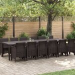 Ensemble de salle a manger jardin en poly rotin marron vidaxl, 13 pièces, table de jardin vidaxl marron ... Ensemble de salle a manger jardin en poly rotin marron vidaxl, 13 pièces, table de jardin vidaxl marron ...