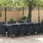 Ensemble de salle a manger de jardin vidaxl 13 pi�ces anthracite poly rattan, table de jardin vidaxl ...