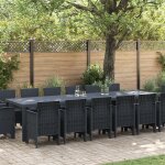 Ensemble de salle a manger de jardin vidaxl 15 pièces anthracite en poly rattan Ensemble de salle a manger de jardin vidaxl 15 pièces anthracite en poly rattan