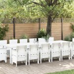 Ensemble de salle a manger jardin vidaxl 15 pices blanc poly rattan
