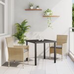 Ensemble de salle a manger de jardin vidaxl 3 pièces avec coussins beige poly rattan, table de jardin ... Ensemble de salle a manger de jardin vidaxl 3 pièces avec coussins beige poly rattan, table de jardin ...