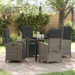Ensemble de salle a manger jardin vidaxl 5 pièces avec coussins gris en rotin synthétique, table de jardin ... Ensemble de salle a manger jardin vidaxl 5 pièces avec coussins gris en rotin synthétique, table de jardin ...