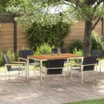 Ensemble de salle a manger de jardin vidaxl 7 pièces en bois d'acacia, table de salle a manger d'extérieur ... Ensemble de salle a manger de jardin vidaxl 7 pièces en bois d'acacia, table de salle a manger d'extérieur ...