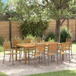 Ensemble salle a manger jardin vidaxl 9 pièces gris poly rotin acacia, chaises jardin empilables vidaxl ... Ensemble salle a manger jardin vidaxl 9 pièces gris poly rotin acacia, chaises jardin empilables vidaxl ...