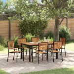 Ensemble salle à manger jardin vidaxl poly rotin noir et acacia 7 pièces, chaises jardin empilables vidaxl ... Ensemble salle à manger jardin vidaxl poly rotin noir et acacia 7 pièces, chaises jardin empilables vidaxl ...