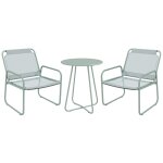 Ensemble salon de jardin 3 pcs 2 fauteuils et table ronde vert