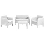 Ensemble de salon de jardin 4 places en r�sine effet rotin a�� canap�, fauteuils et table a�� toomax ...