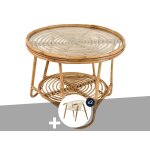 Ensemble salon de jardin bohème, 2 fauteuils en macramé + table basse - jardiline Ensemble salon de jardin bohème, 2 fauteuils en macramé + table basse - jardiline