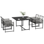 Ensemble salon de jardin design acapulco encastrable 4 places 5 pi�ces