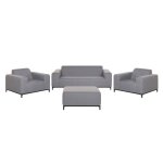 Ensemble de salon de jardin avec table 5 places rovigo gris