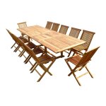 Ensemble salon de jardin en teck aspect huilé kaloa 12 chaises jumak Ensemble salon de jardin en teck aspect huilé kaloa 12 chaises jumak