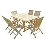 Ensemble salon de jardin en teck serang 6 fauteuils pliants Ensemble salon de jardin en teck serang 6 fauteuils pliants