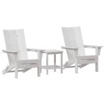 Ensemble de salon de jardin vidaxl 3 pices blanc hdpe, chaise adirondack pliable vidaxl blanche 74. ...