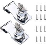 Ensemble de serrures de porte durables en alliage de zinc ¿ 2 loquets m�talliques avec cl�s pour armoires, ...