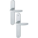 Poign�es sur plaques bec - de - cane - aluminium argent - new york hoppe