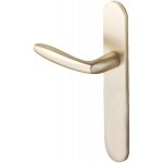 Poign�es sur plaques bec - de - cane - aluminium anodis� argent - orca vachette