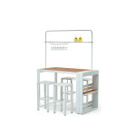 Ensemble table de bar cannes + 4 tabourets empilables - jardiline
