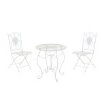 Ensemble table et chaises de jardin en mtal blanc