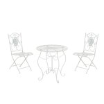 Ensemble table et chaises de jardin en m�tal blanc antique