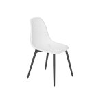 Ensemble de table a manger en alum blanc capri et 4 chaises de jardin malte - jardiline
