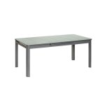 Ensemble table rectangulaire extensible et 10 chaises de jardin en aluminium gris milos anthracite - ... Ensemble table rectangulaire extensible et 10 chaises de jardin en aluminium gris milos anthracite - ...