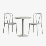 Ensemble table ronde �70 cm et 2 chaises de jardin mizzi vert kaki