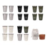 Ensemble de tasses en acier inoxydable, vaisselle de camping en plein air voyage barbecue pique - nique ...