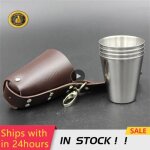 Ensemble de tasses de camping en plein air, vaisselle en acier inoxydable, mini tasse pour whisky, vin, ...
