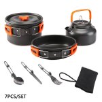 Ensemble de thire portable pour camping en plein air, 7 pices, kit d'ustensiles de cuisine pour table ...