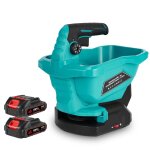 Epandeur d'engrais portable, rglage de la vitesse de rotation  6 niveaux, 3. 3 l, avec 2 x batteries ...