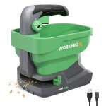 Epandeur de graines electrique workprox 7, 2 v avec 8 debits, 6 vitesses et largeur de projection reglable, ...