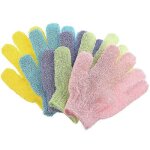 Eponge de bain et de douche, eponge loofah, gant de toilette en nylon a cinq doigts, couleur al�atoire ...