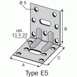 Equerre de charpente renforce - 75x48x65 mm - 200 pices - e5 / 1, 5 simpson strong - tie