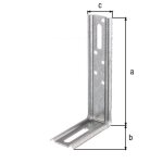Equerre réglable 90 galva zinguée sendzimir 130x70x30 Equerre réglable 90 galva zinguée sendzimir 130x70x30
