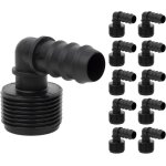 Ersan - ® lot de 10 raccords coudés 90 avec filetage mâle 3 / 4 - tuyau 16 mm arrosage goutte à goutte, ... Ersan - ® lot de 10 raccords coudés 90 avec filetage mâle 3 / 4 - tuyau 16 mm arrosage goutte à goutte, ...