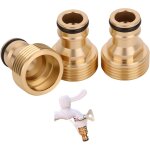 Ersan - lot de 3 raccords de tuyau d'arrosage, adaptateur de robinet avec filetage extérieur et raccord ... Ersan - lot de 3 raccords de tuyau d'arrosage, adaptateur de robinet avec filetage extérieur et raccord ...