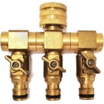 Ersan - 3 voies robinet laiton distributeur de jardin, splitter de tuyaux d'arrosage - gardena arrosage ...