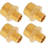 Ersan - lot de 4 de rduction en laiton - 1  x 1 / 2  ag / ag, filetage extrieur Ø 33 mm x filetage ...