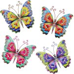 Ersan - 4 pices dcoration murale papillon art mural en mtal papillon papillon en mtal decoration ...