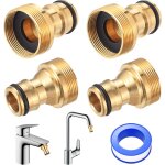 Ersan - lot de 4 raccords de robinet universels en laiton pour mitigeur - raccord rapide - pour tuyau ... Ersan - lot de 4 raccords de robinet universels en laiton pour mitigeur - raccord rapide - pour tuyau ...