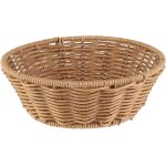 Ersan - 40340 cove corbeille ronde tresse beige en polypropylne, rcipient en osier pour petits pains ...