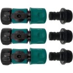 Ersan - connecteur rapide pour tuyau d'arrosage avec vanne d'arrt, raccords  connexion rapide 3 / 4  ...