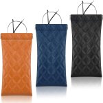 Ersan - etui lunettes souple 3 pices, cuir etui lunettes de soleil portable de voyage, pu mince pochette ...
